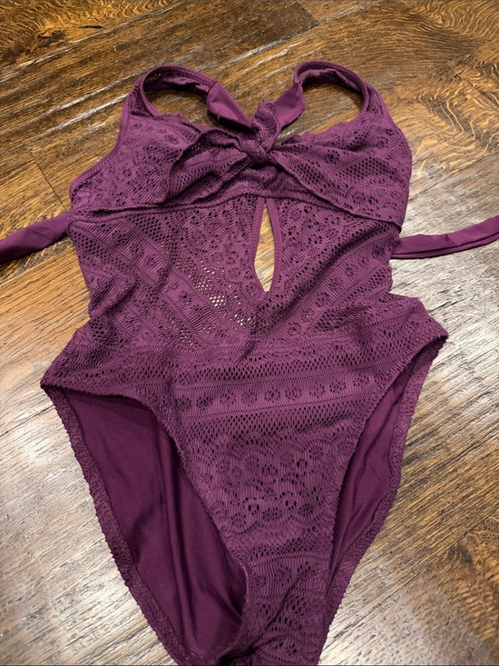 BECCA Other - BECCA Plum Crochet One-Piece Swimsuit